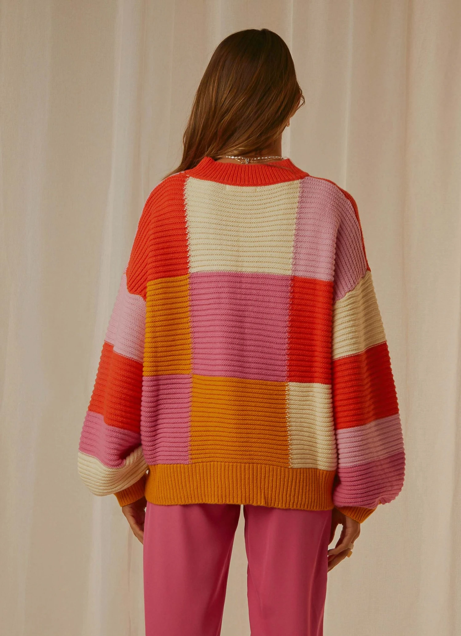 Peppermayo Exclusive New & Most Loved Tulum Nights Knit Jumper - Pink Patchwork 7 Peppermayo Exclusive New & Most Loved Tulum Nights Knit Jumper - Pink Patchwork