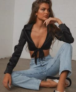 Peppermayo Exclusive Sahara Tie Top - Black