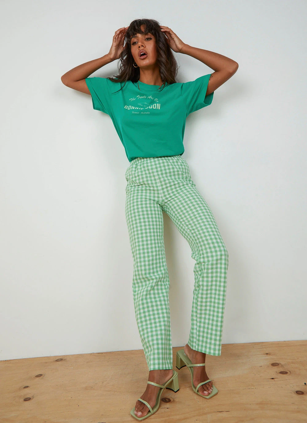 Peppermayo 90s Check Pants - Green Check New & Most Loved 3 Peppermayo 90s Check Pants - Green Check New & Most Loved