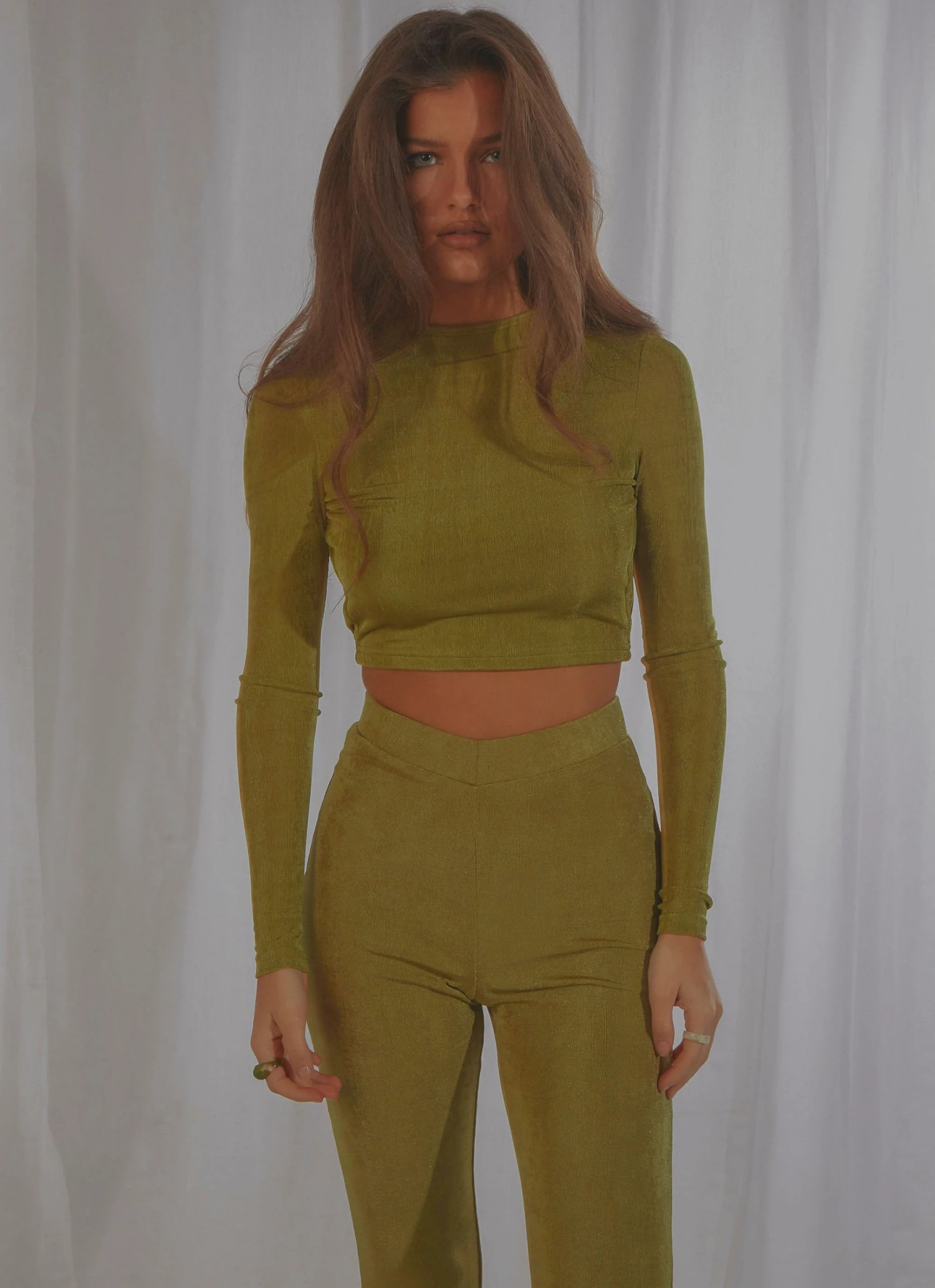 Peppermayo Exclusive Casia Long Sleeve Crop - Moss Green New & Most Loved 5 Peppermayo Exclusive Casia Long Sleeve Crop - Moss Green New & Most Loved