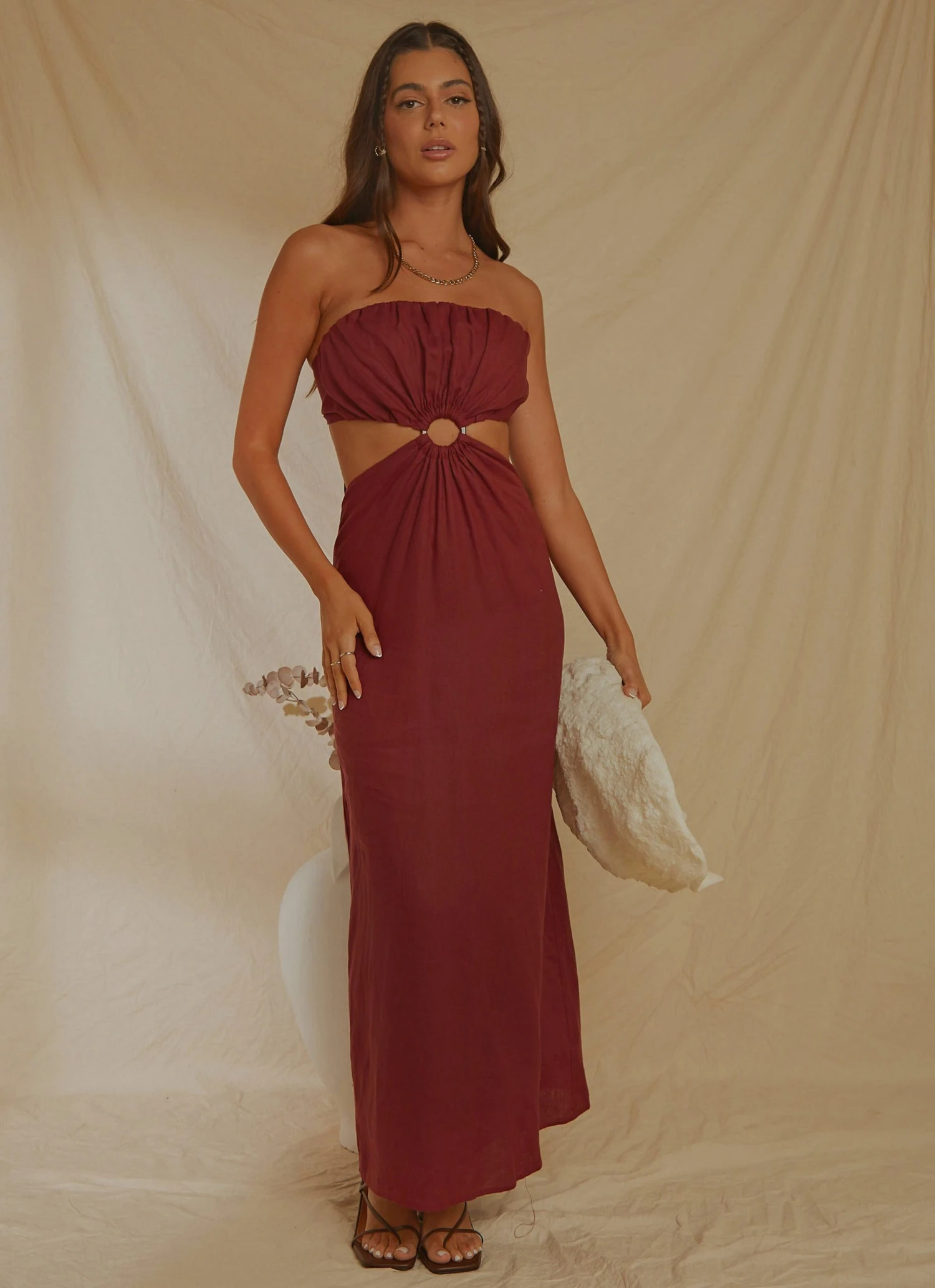 Peppermayo Exclusive Lunchtime Drinks Maxi Dress - Burgundy Peppermayo Exclusive Lunchtime Drinks Maxi Dress - Burgundy