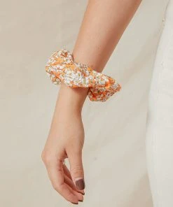 Peppermayo Exclusive Escape Reality Scrunchie - Orange Floral