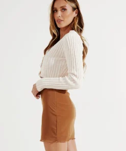 Peppermayo New Conditions Knit Cardigan - Beige New Tops