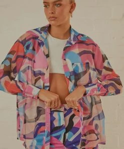 Peppermayo Exclusive Trippy Long Sleeve Sheer Shirt - 80s Retro New & Most Loved 8 Peppermayo Exclusive Trippy Long Sleeve Sheer Shirt - 80s Retro New & Most Loved