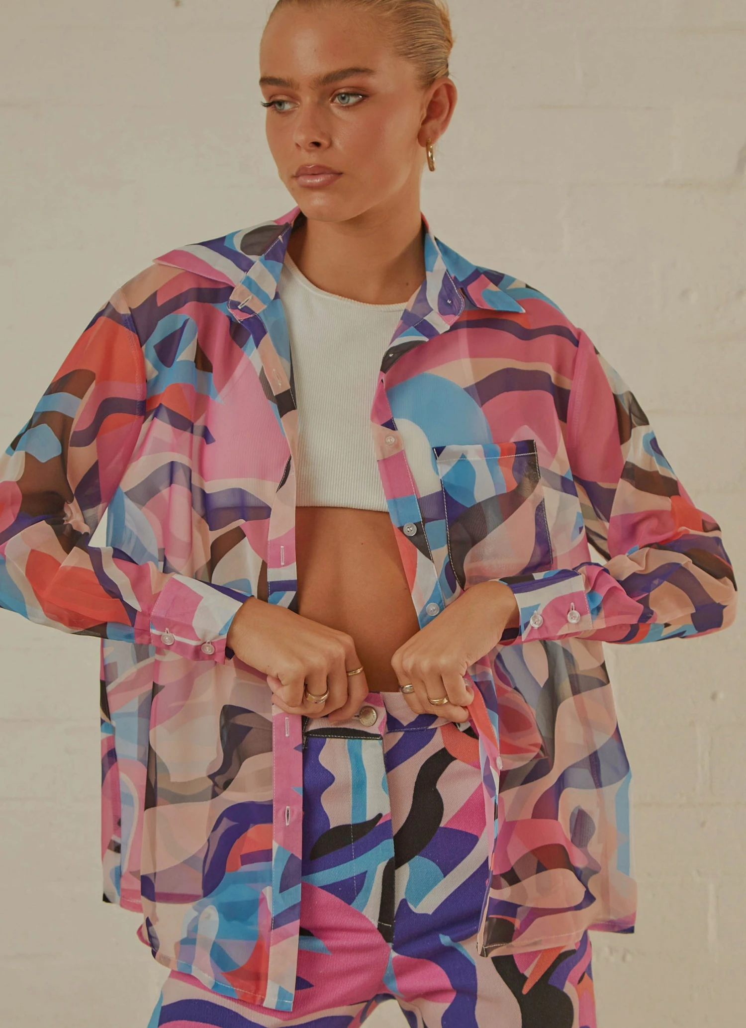 Peppermayo Exclusive Trippy Long Sleeve Sheer Shirt - 80s Retro New & Most Loved 4 Peppermayo Exclusive Trippy Long Sleeve Sheer Shirt - 80s Retro New & Most Loved