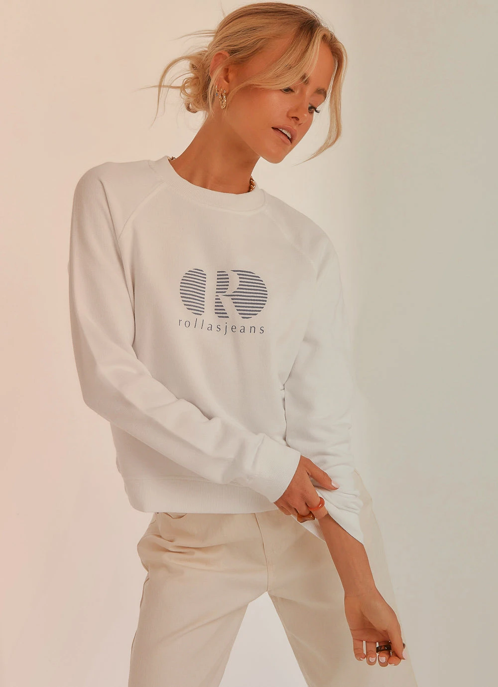 Rolla's 80s Sport Sweater - White 3 Rolla's 80s Sport Sweater - White