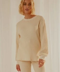 Peppermayo Exclusive New & Most Loved Kallie Waffle Top - Latte