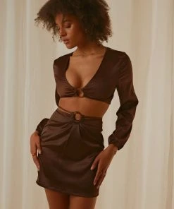Peppermayo Exclusive New & Most Loved Regeneration Mini Skirt - Chocolate