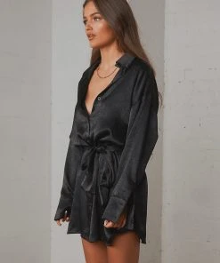Peppermayo Exclusive New & Most Loved Faye Mini Shirt Dress - Black