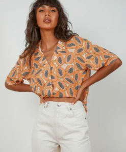 Cools Club Resort Shirt - Papaya New Tops 10 Cools Club Resort Shirt - Papaya New Tops