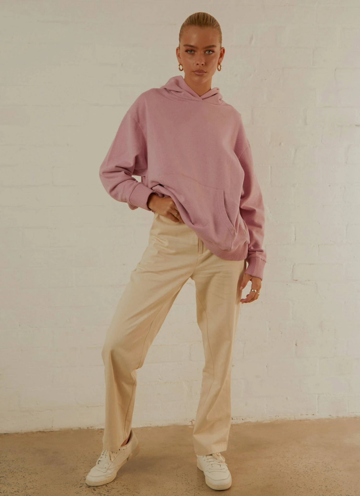 Afends Remi Hemp Oversized Hood - Smokey Pink Afends Remi Hemp Oversized Hood - Smokey Pink