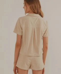 Vacancy Supply Holiday Terry Shirt - Beige 13 Vacancy Supply Holiday Terry Shirt - Beige