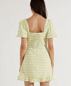 Peppermayo Out In Italy Mini Dress - Green Gingham New & Most Loved 11 Peppermayo Out In Italy Mini Dress - Green Gingham New & Most Loved