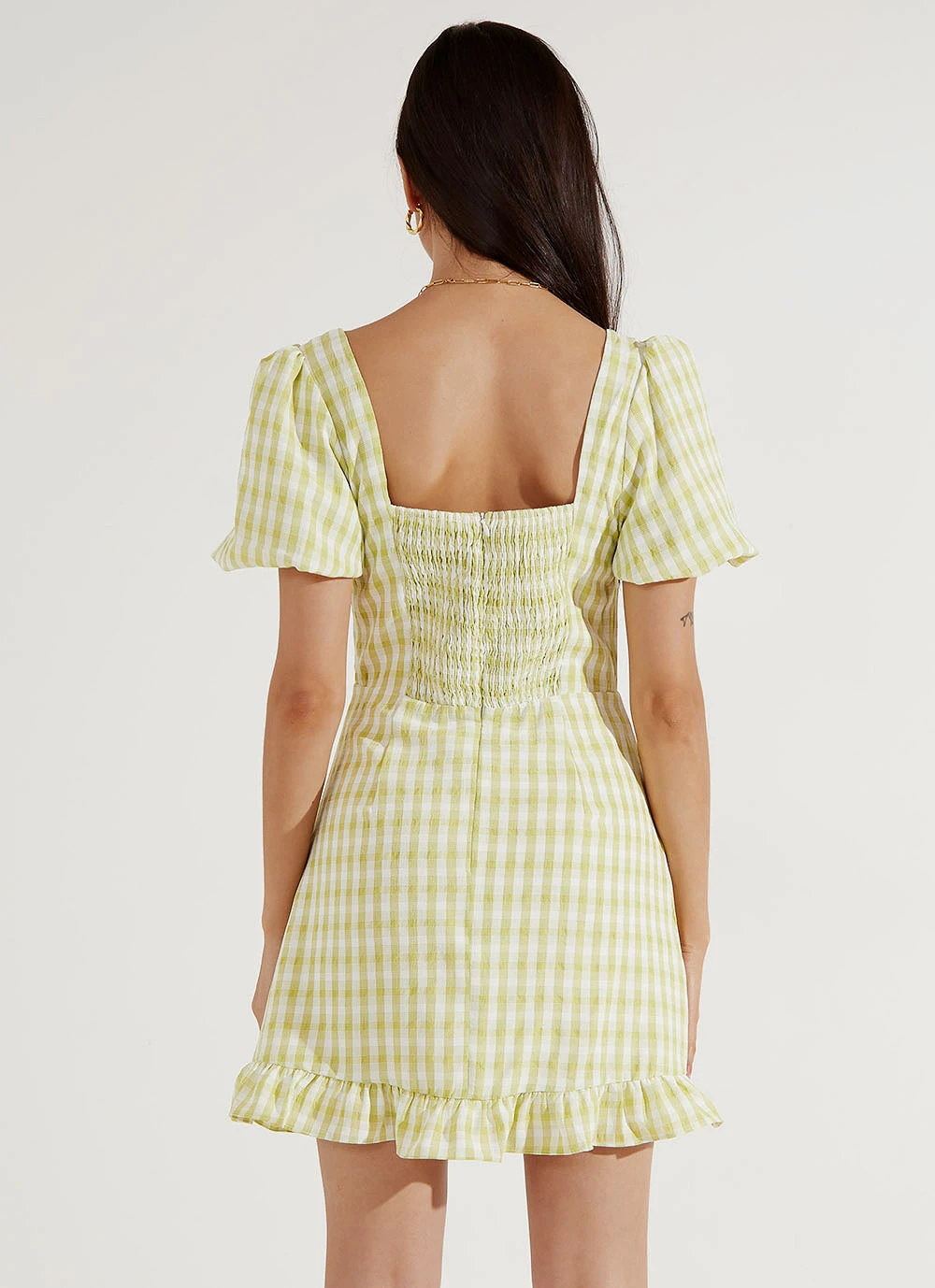Peppermayo Out In Italy Mini Dress - Green Gingham New & Most Loved 7 Peppermayo Out In Italy Mini Dress - Green Gingham New & Most Loved