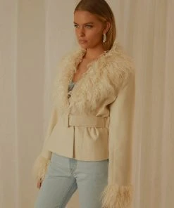 Peppermayo Exclusive Maddy Faux Fur Jacket - Ivory New & Most Loved