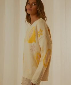Peppermayo Exclusive Market Finds Knit Jumper - Lemon New & Most Loved