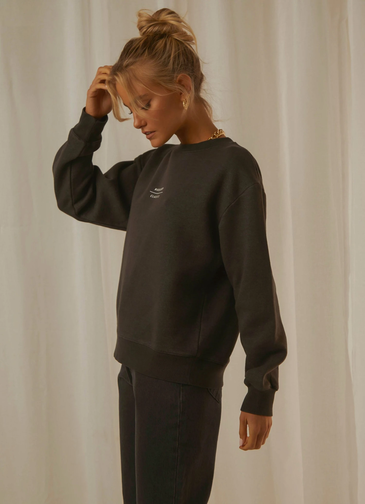 Nude Lucy Nude Classics Slogan Sweat - Coal New & Most Loved 6 Nude Lucy Nude Classics Slogan Sweat - Coal New & Most Loved