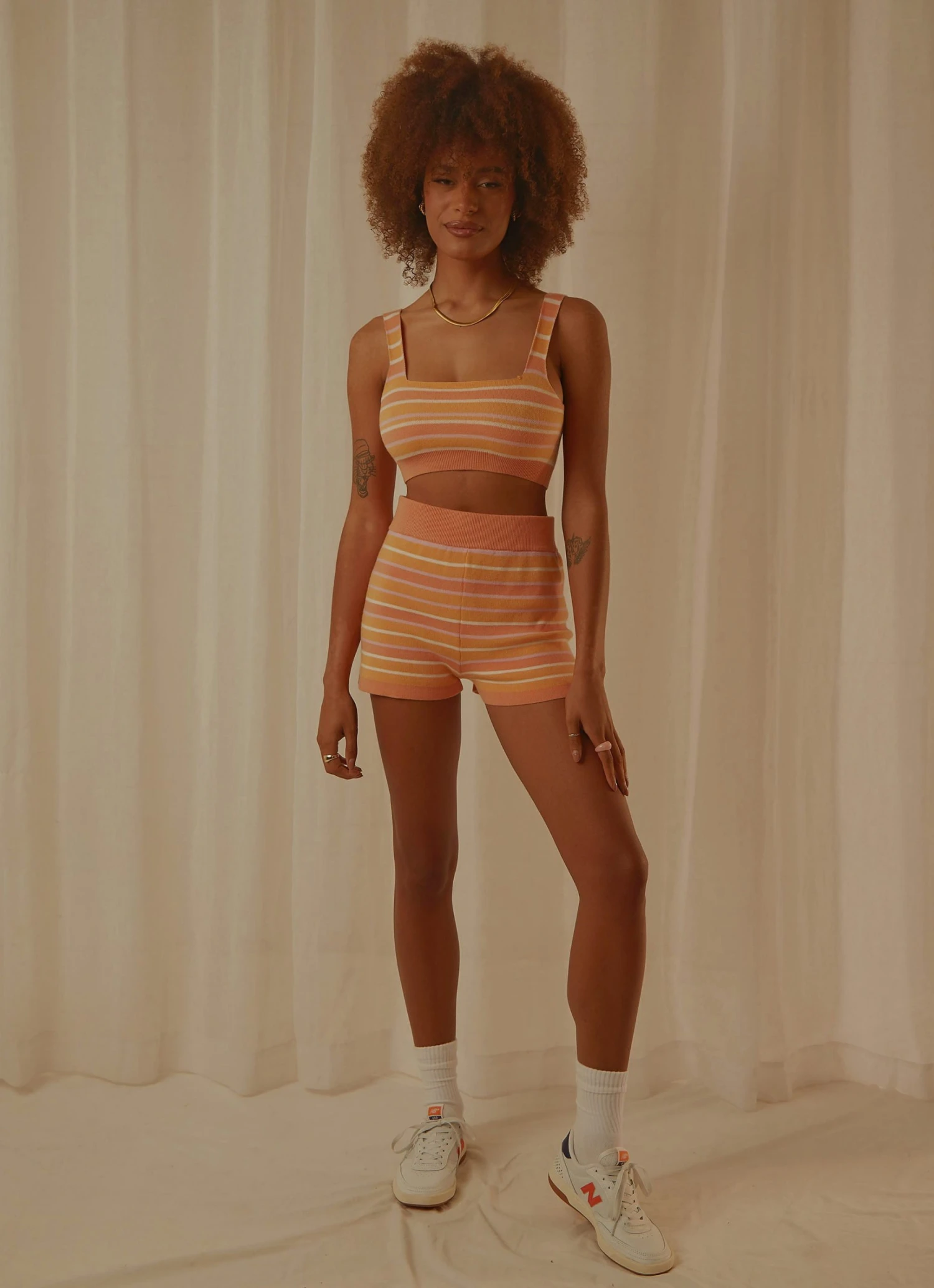 Peppermayo Exclusive New & Most Loved Love Train Knit Crop - Peach Multi Stripe 6 Peppermayo Exclusive New & Most Loved Love Train Knit Crop - Peach Multi Stripe