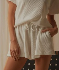 Peppermayo Exclusive New & Most Loved Girls Weekend Waffle Short - White