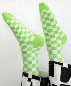 Peppermayo No Promises Socks - Green Check New & Most Loved
