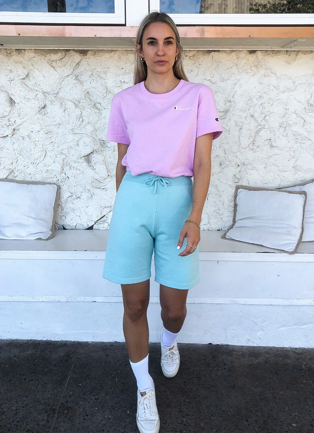 Peppermayo New Bottoms On Repeat Shorts - Blue Peppermayo New Bottoms On Repeat Shorts - Blue