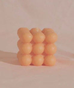 Manara Home Bubble Cube Candle - Orange New Accessories