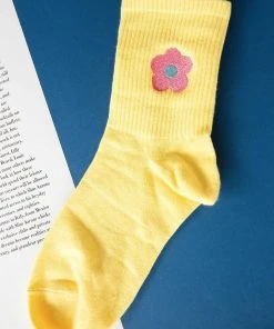 Peppermayo Thinkin About You Socks - Lemon