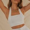 Peppermayo Exclusive Romantics Linen Halter Top - White New & Most Loved