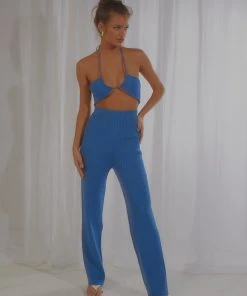 Peppermayo Exclusive Love Games Knit Crop - Cobalt