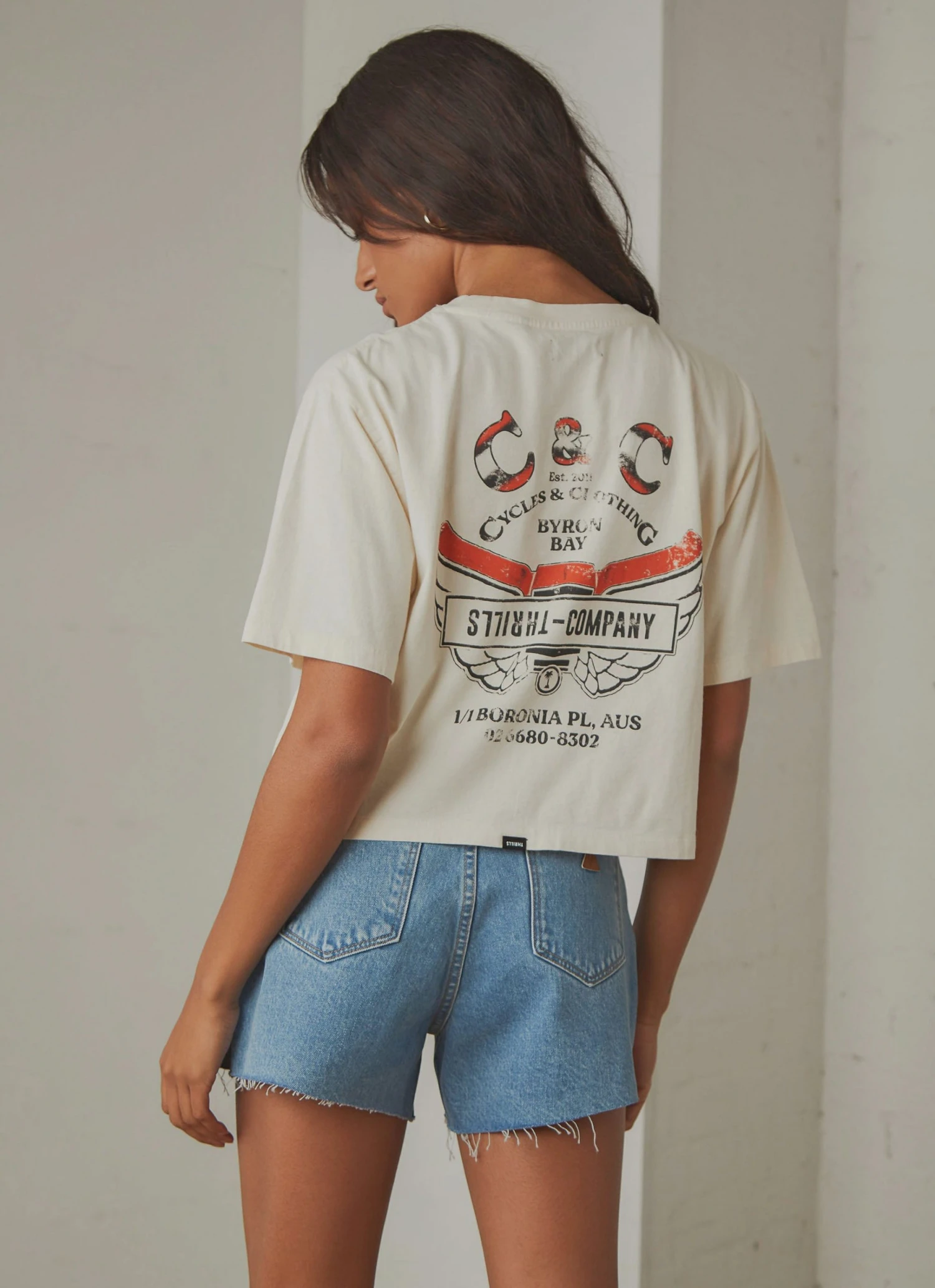 Thrills C&C Wings Merch Fit Crop Tee - Heritage White 7 Thrills C&C Wings Merch Fit Crop Tee - Heritage White
