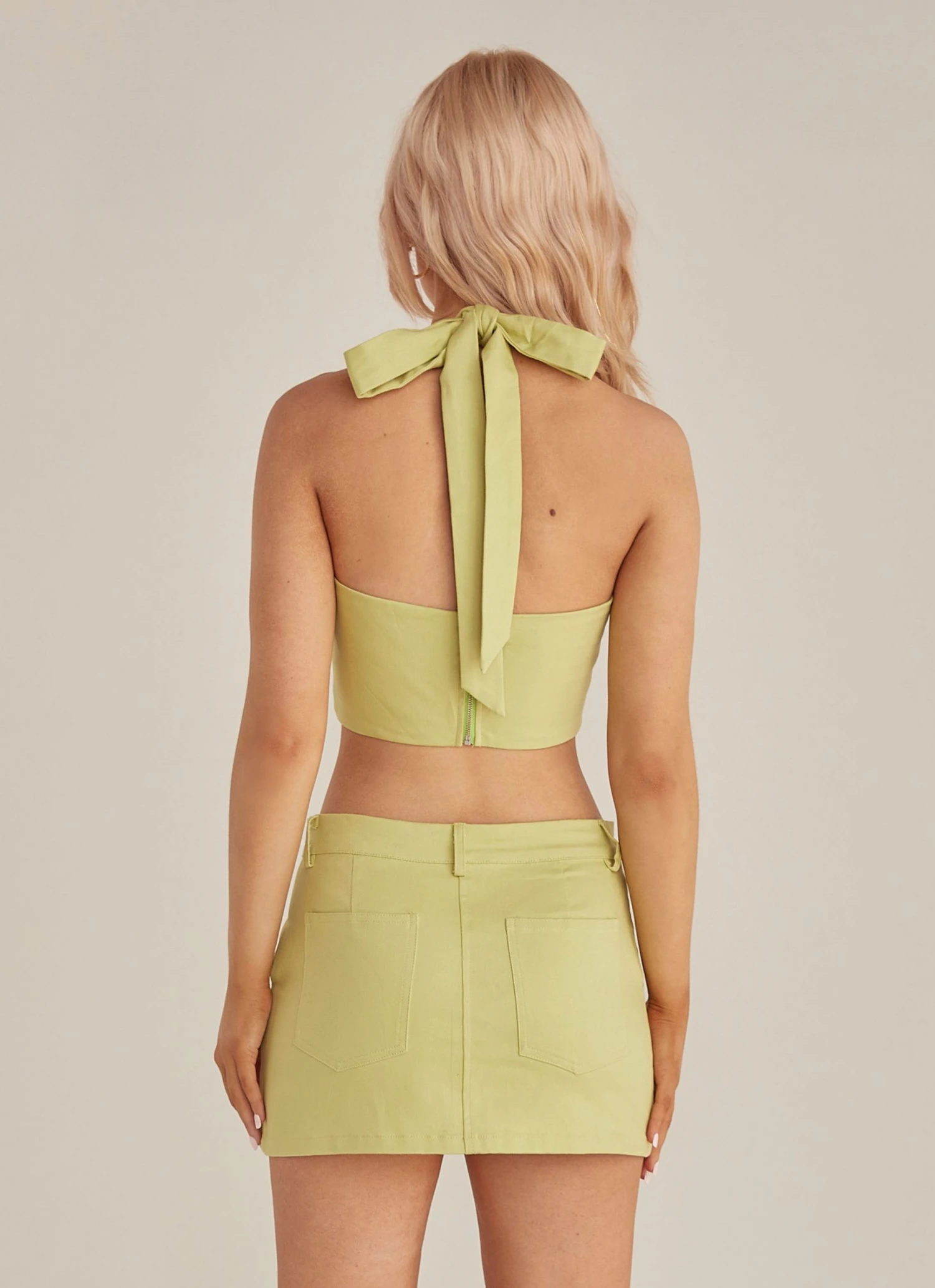 Riley Hubatka X Peppermayo Destination Bustier Drill Top - Sage Riley Hubatka X Peppermayo Destination Bustier Drill Top - Sage