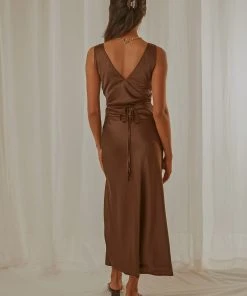Peppermayo Exclusive Billie Split Maxi Dress - Choc Brown New & Most Loved 13 Peppermayo Exclusive Billie Split Maxi Dress - Choc Brown New & Most Loved