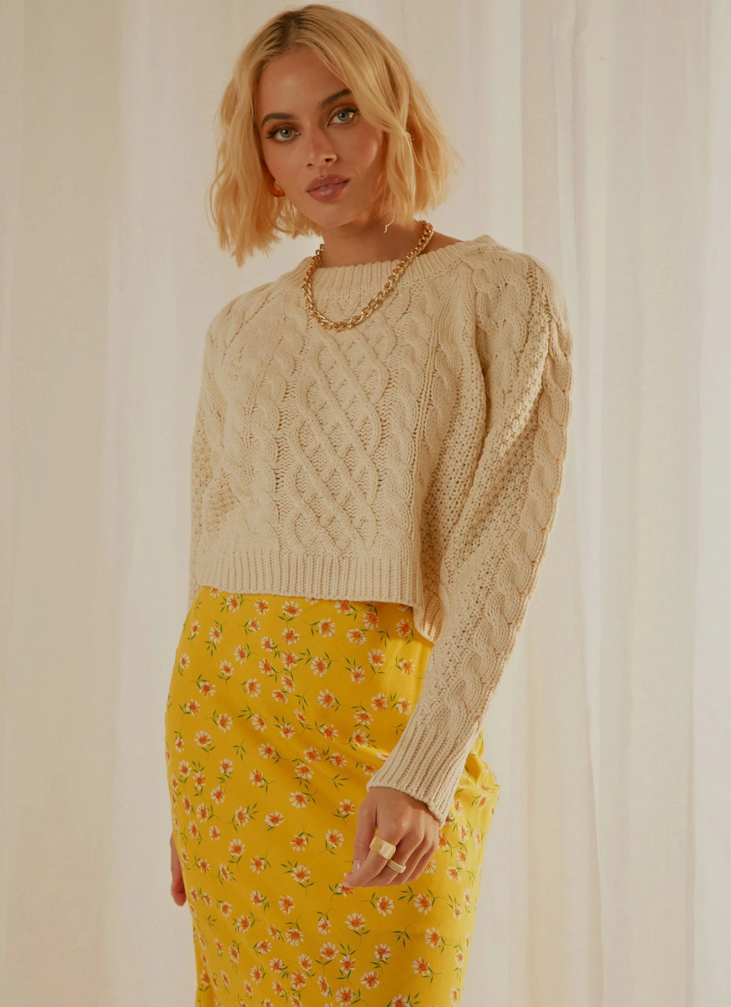 Peppermayo Hold Onto You Knit Sweater - Cream New & Most Loved 5 Peppermayo Hold Onto You Knit Sweater - Cream New & Most Loved