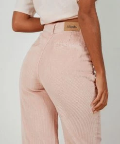 Afends Maisie Hemp Corduroy Flared Pant - Ash Pink