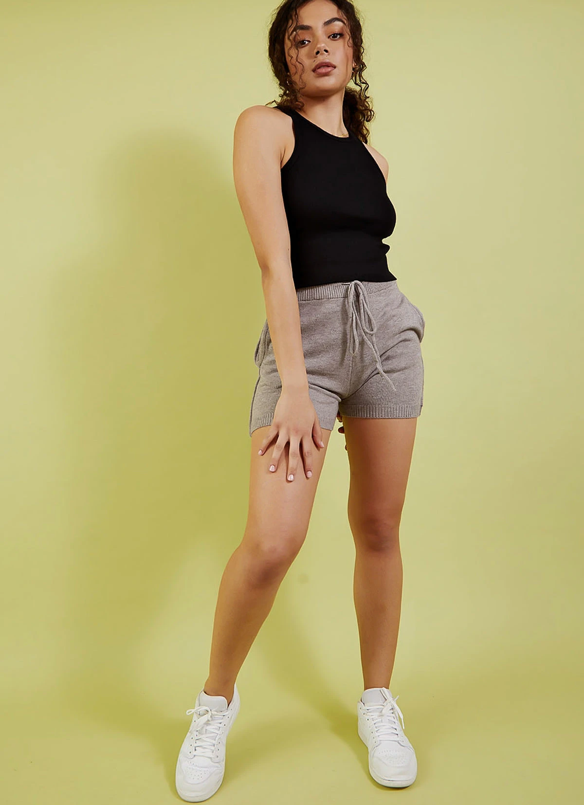 Peppermayo Dear Diary Knit Shorts - Grey New Bottoms 6 Peppermayo Dear Diary Knit Shorts - Grey New Bottoms