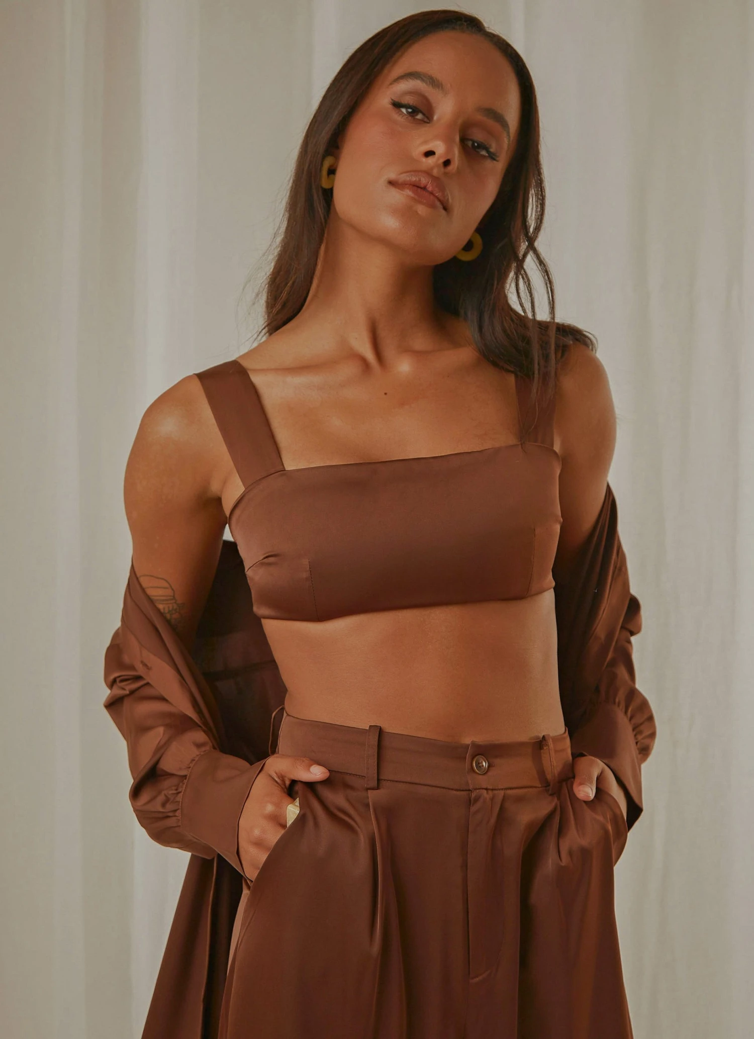 Peppermayo Exclusive New Space Crop - Choc Brown New & Most Loved 3 Peppermayo Exclusive New Space Crop - Choc Brown New & Most Loved