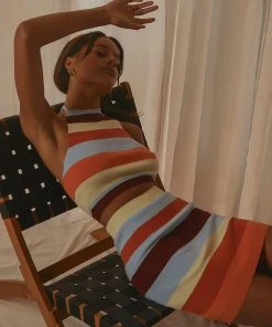 Peppermayo Tropicola Knit Skirt - Stripe New & Most Loved