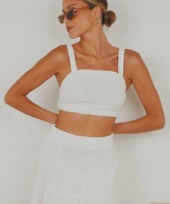 Peppermayo Breeze Crop Top - White