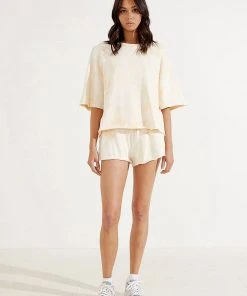 Peppermayo Sun Rays Oversized Tee - Yellow Tie Dye