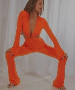 Peppermayo Exclusive Illusion Jumpsuit - Orange