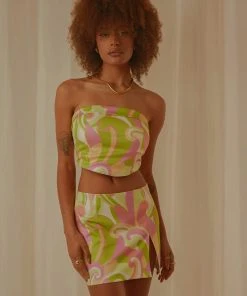 Peppermayo Exclusive Living In The 90s Bustier Top - Retro Swirl New & Most Loved