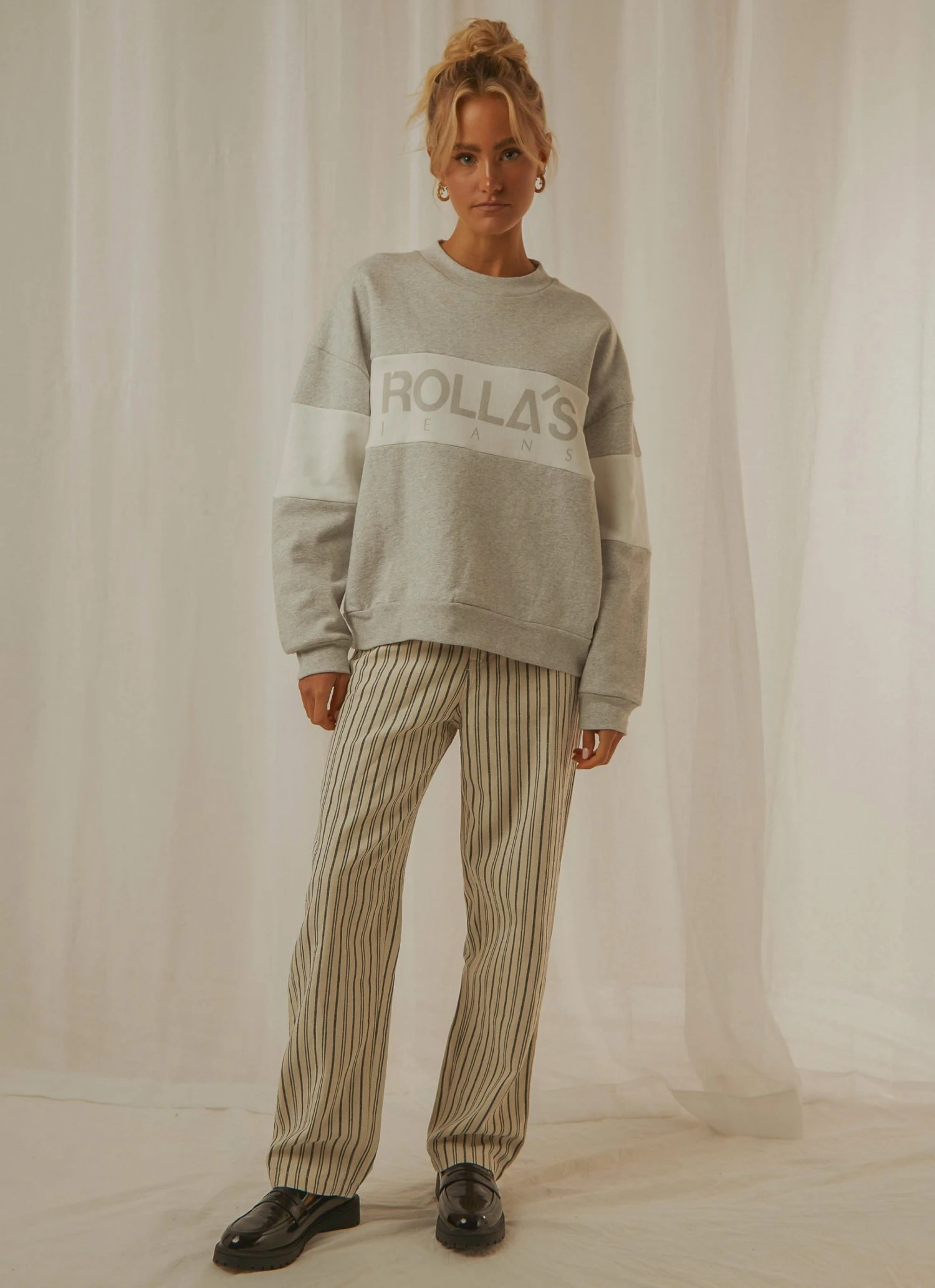 Rolla's Split Logo Sweater - Grey Marle 5 Rolla's Split Logo Sweater - Grey Marle