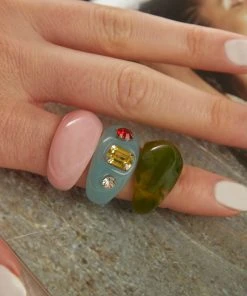 Peppermayo Exclusive Real Groove Resin Ring Set - Multi New & Most Loved