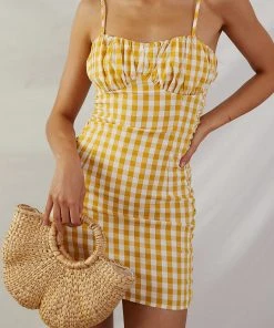 Peppermayo New & Most Loved Sunset Picnic Mini Dress - Yellow