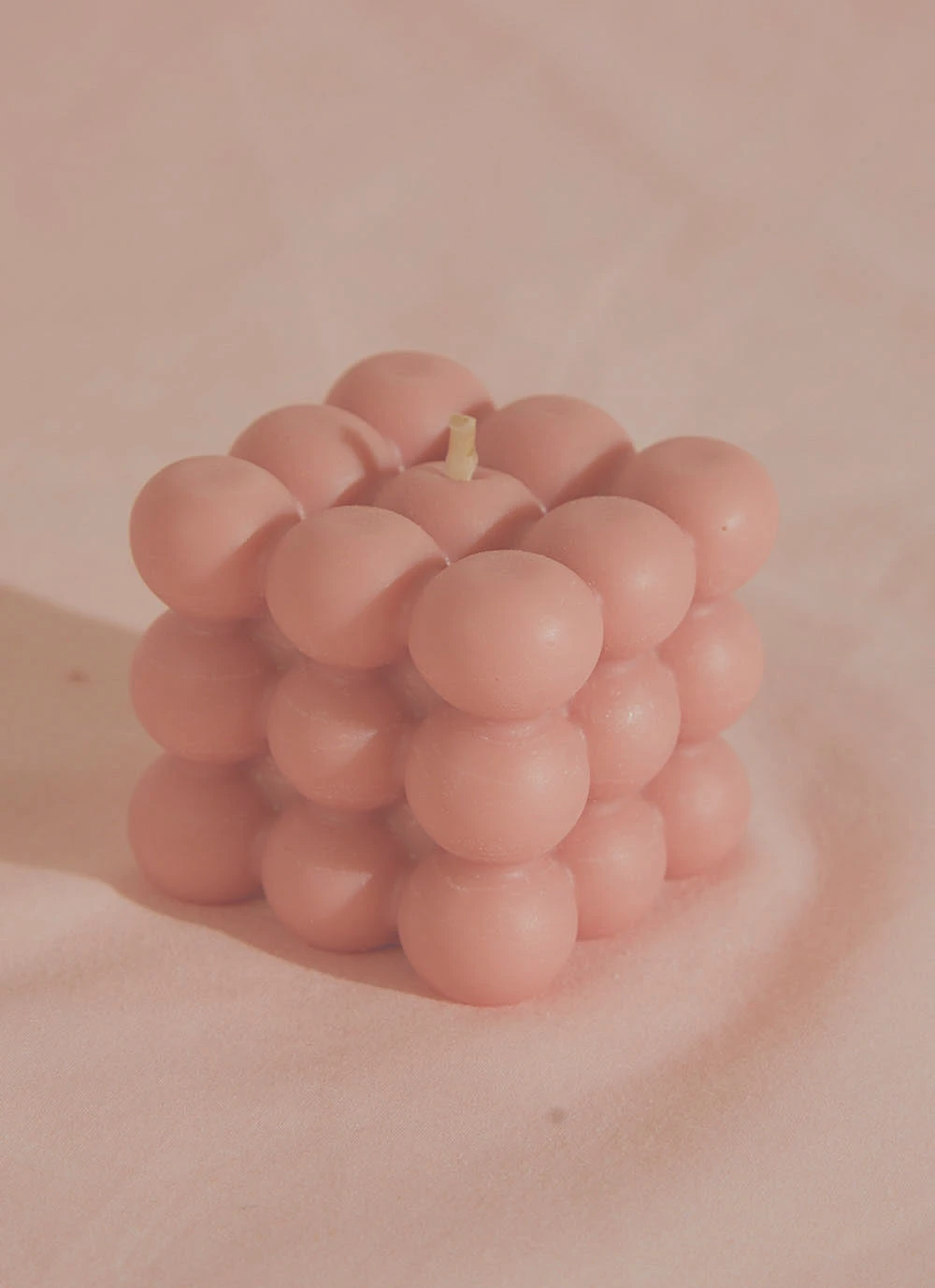 Manara Home New Accessories Bubble Cube Candle - Pink 4 Manara Home New Accessories Bubble Cube Candle - Pink