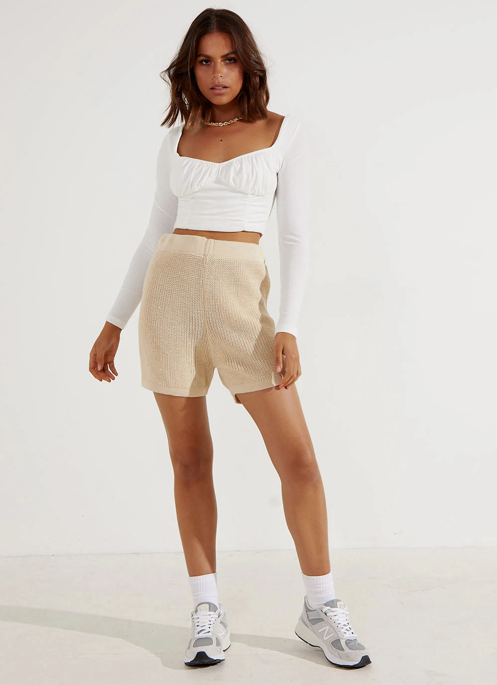 Peppermayo Our World Knit Shorts - Beige 5 Peppermayo Our World Knit Shorts - Beige