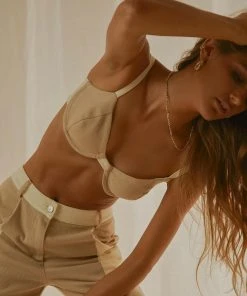 Peppermayo Exclusive Rhye Contrast Crop - Nude New & Most Loved