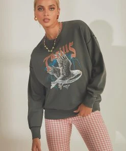 Thrills Storm The Castle Slouch Crew - Merch Black New & Most Loved