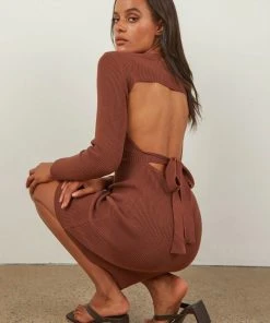 Peppermayo New & Most Loved Keep It Moving Knit Dress - Chocolate