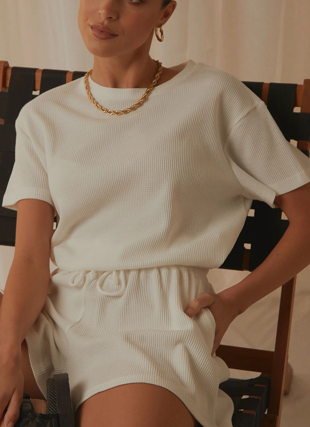 Peppermayo Exclusive Girls Weekend Waffle Tee - White Peppermayo Exclusive Girls Weekend Waffle Tee - White